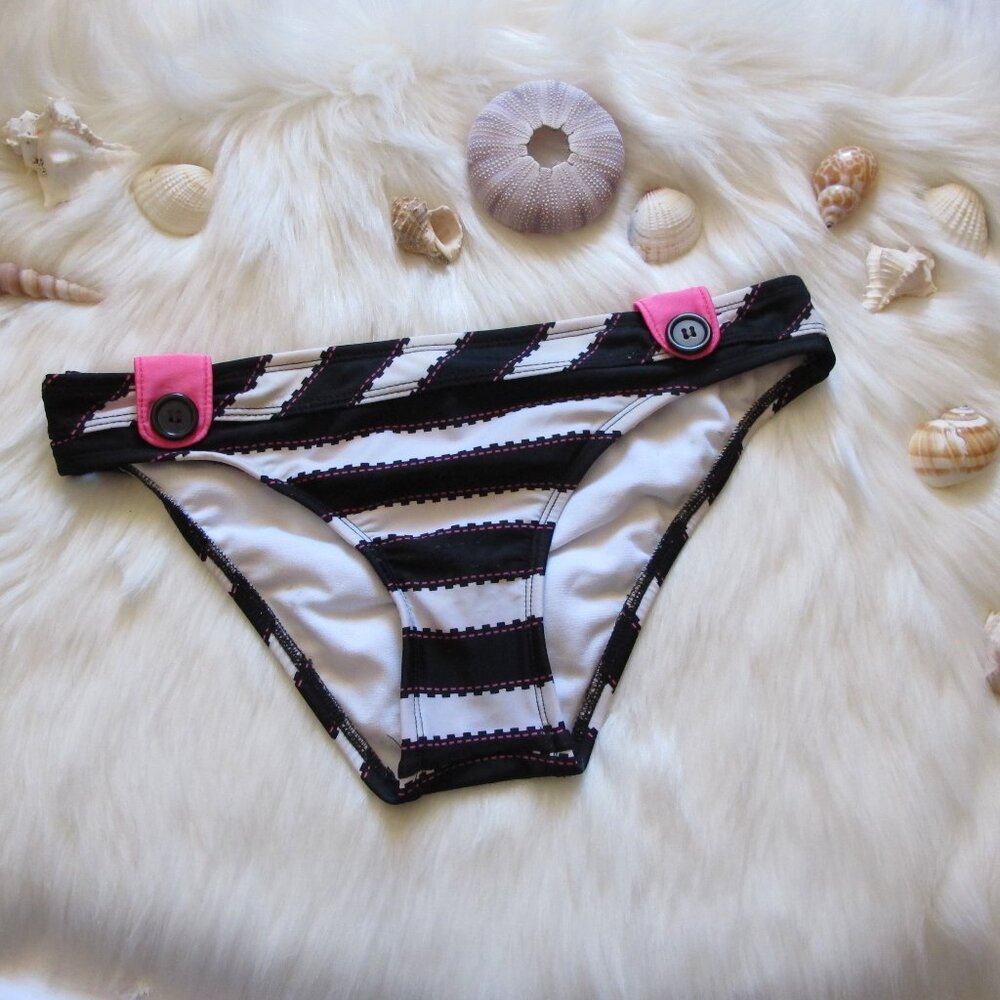 3/$15 Split | Button Striped Bikini Bottom